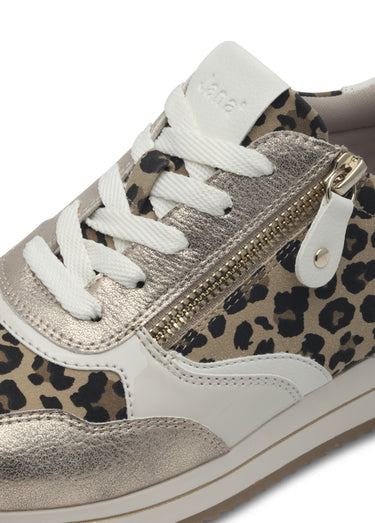 Baskets multimatières semelle compensée Leopard