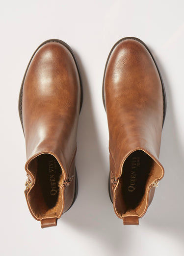 Boots à talon avec double zip Camel
