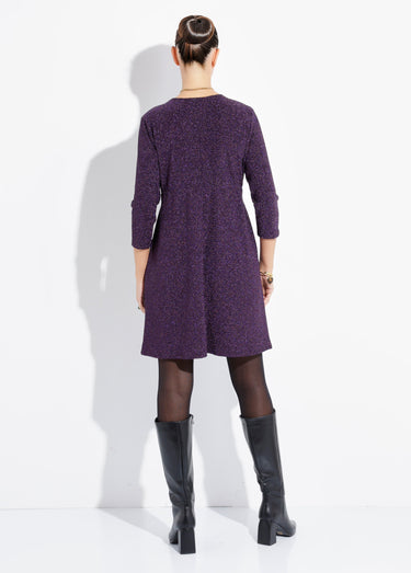 Robe courte chic en maille métallisée Violet