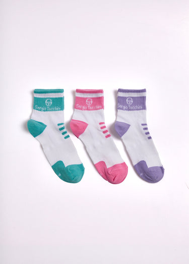 Chaussettes côtelées contrastées Assortis Blanc