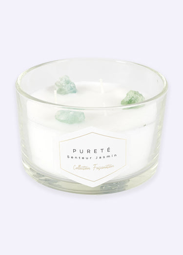 Bougie parfumée 3 mèches Pierres 7,8cm Jasmin