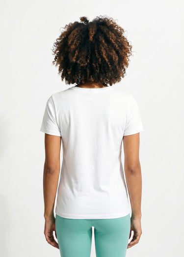 T-shirt manches courtes brodé ou imprimé Uni Blanc