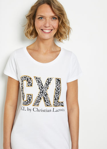 Nuisette maxi T-shirt manches courtes Blanc