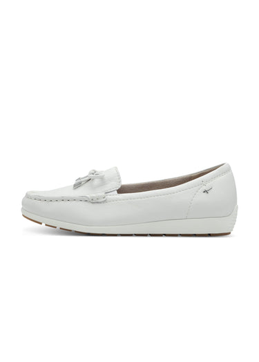 Mocassins confort cuir semelle compensée Blanc