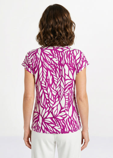 T-shirt court motif graphique Cassis/Blanc