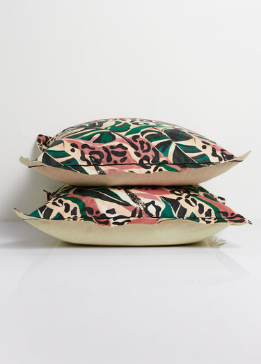 Parure housse de couette coton, jungle Vert / Marron