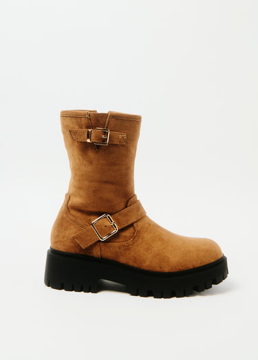 Boots boucles semelle crantée épaisse Camel