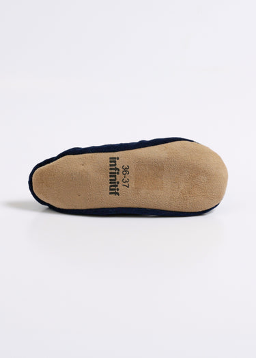 Chaussons ballerines en velours Marine