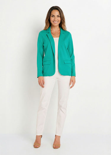 Veste droite boutonnée maille milano unie Vert