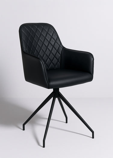 Fauteuil pivotant en simili cuir 3N Noir
