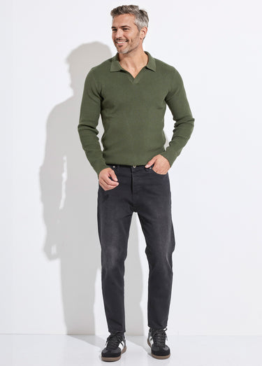 Jean 5 poches foncé, coupe tendance Noir