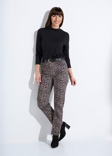 T-shirt doux col montant manches longues Noir