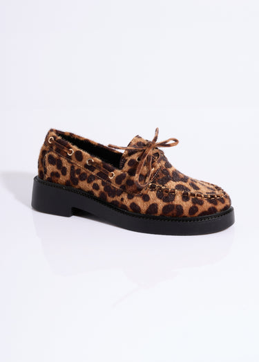Mocassins en suédine avec oeillets métal Leopard