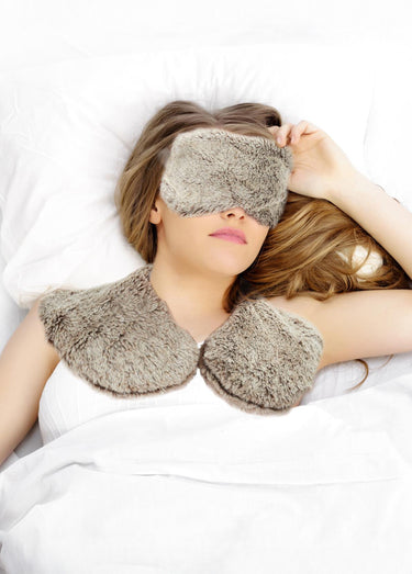 Coffret tour de cou micro ondable + masque Marron