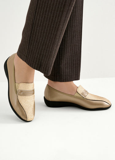 Mocassins largeur confort élastiques d'aisance Bronze