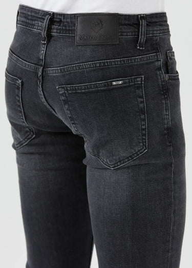 Jean 5 poches en denim, coupe fittée Gris Anthracite