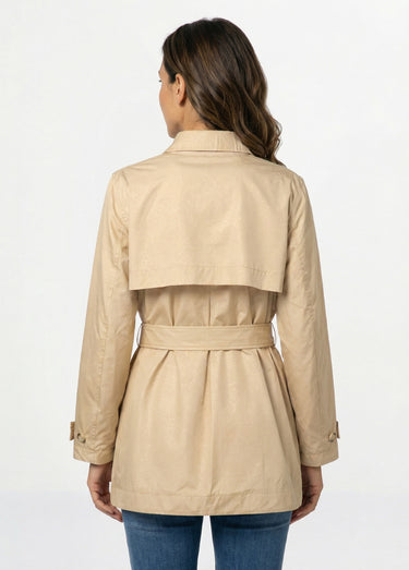 Trench déperlant avec ceinture à nouer Beige