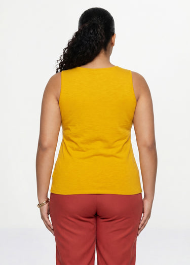 Débardeur court maille flammée coton Safran