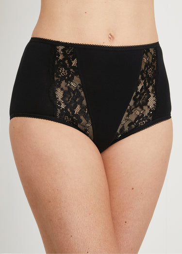 Culotte taille haute dentelle - lot de 3 Noir Lot 3