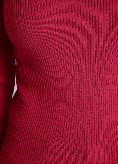 Pull encolure tunisienne avec laine mérinos Framboise