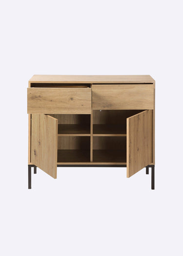 LENNY Buffet 2 portes système push/pull Chêne