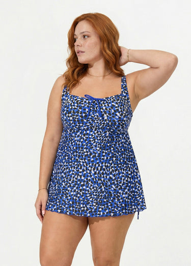 Maillot de bain tankini couvrant léopard Imp Bleu