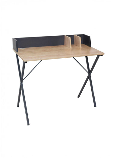 Bureau épuré, en métal et bois 2 tons 1G Gris
