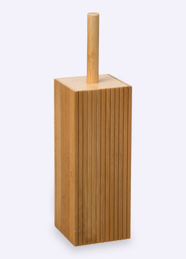 Brosse WC carrée en bambou rainuré Bambou