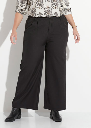 Pantalon en twill léger coupe large Noir