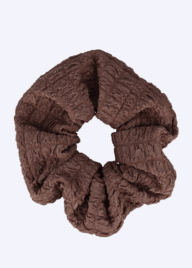 Chouchou pour cheveux, maille froissée Marron