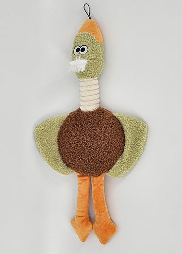 Jouet sonore peluche canard pour chien Vert