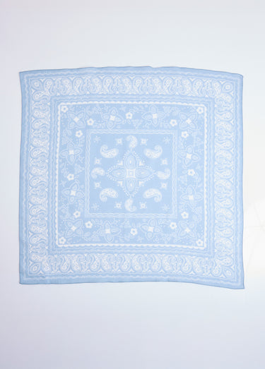 Carré bandana imprimé cachemire Bleu / Blanc
