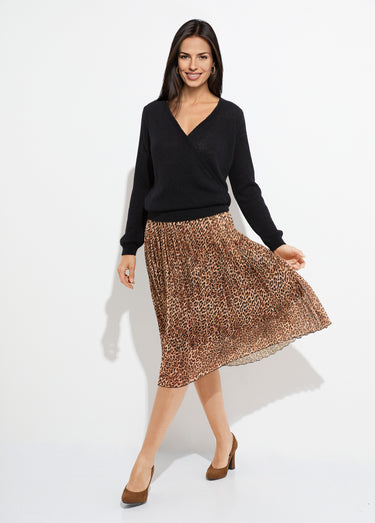 Pull doux cache-coeur avec alpaga et mohair Noir