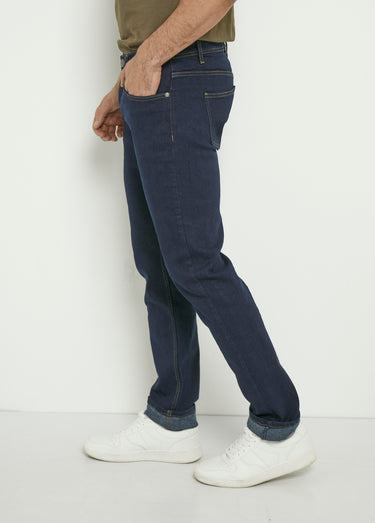 Jean 5 poches coupe droite, extensible Brut