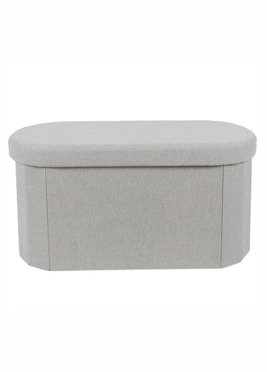 Banc coffre pliable ovale en tissu Gris