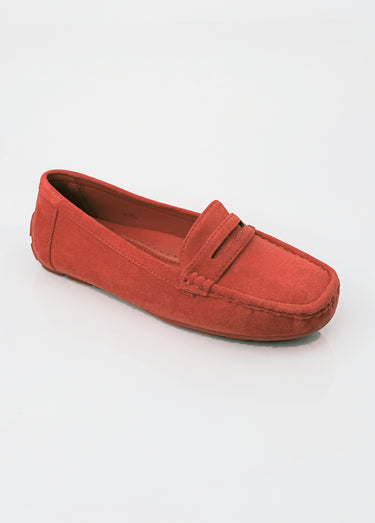 Mocassins essentiels, simili cuir suédé Rouge