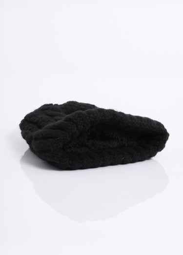 Bonnet en maille intérieur sherpa Noir