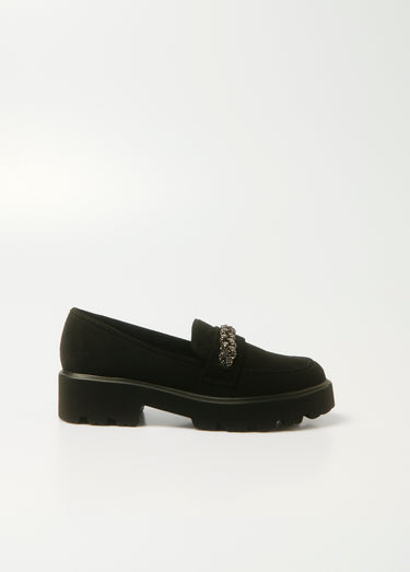 Mocassins détails bijou semelle épaisse Noir