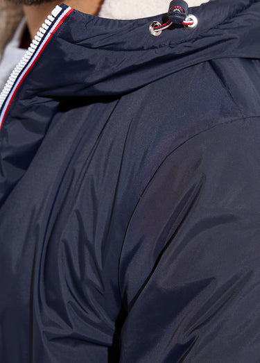 Parka longue chaude fourrée déperlante Marine/Ecru