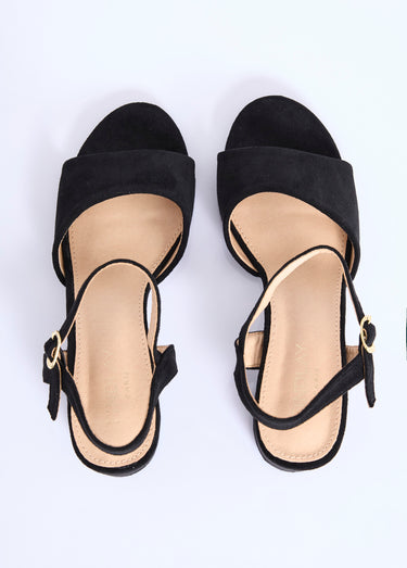 Sandales chic en simili cuir ou suédine Noir