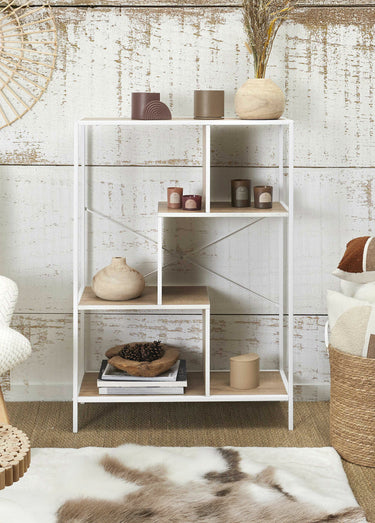 Etagère zigzag 4 niveaux en métal clair Blanc