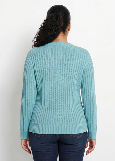 Pull chaud style irlandais col montant Vert