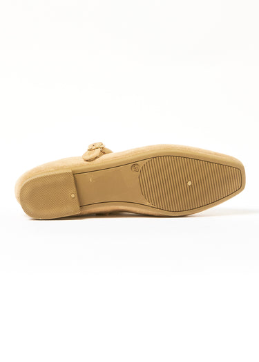 Ballerines style babies avec bout carré Taupe