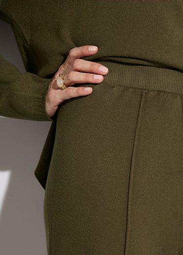 Ensemble en maille tunique + pantalon Kaki