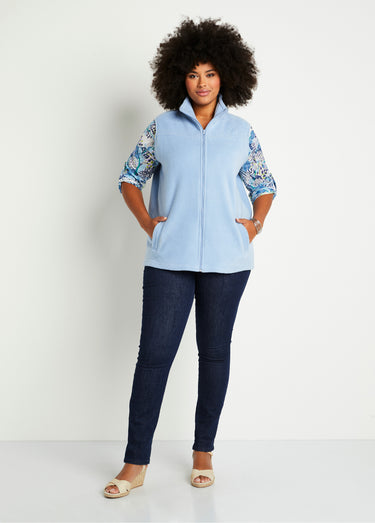 Blouson zippé sans manches polaire Bleu Ciel