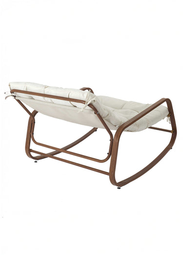 Fauteuil bascule clair coussin rembourré Blanc