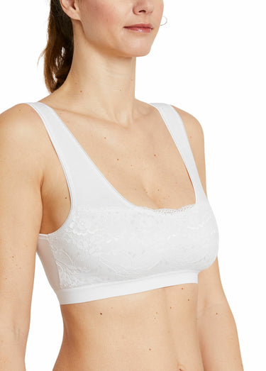 Soutien-gorge brassière dentelle extensible Blanc