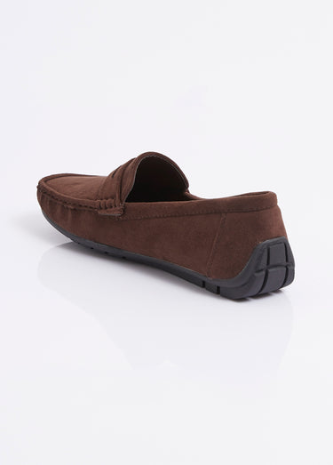 Mocassins suédine, semelle antidérapante Chocolat