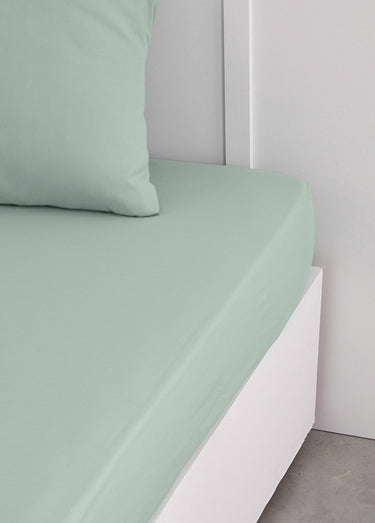 Drap-housse coton uni Celadon