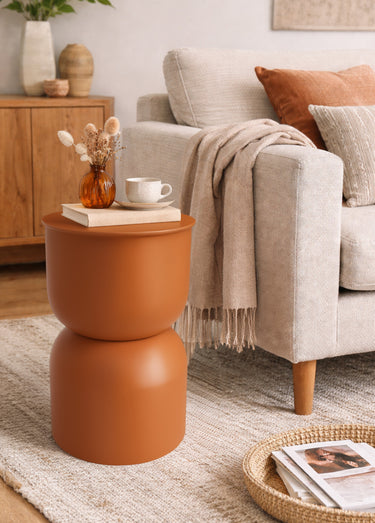 Petite table d'appoint design en zinc Camel